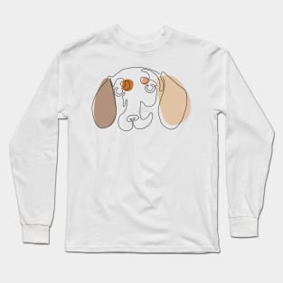 Modern One line Abstract Dachshund Long Sleeve T-Shirt